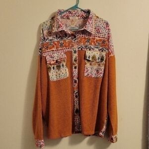 Women's Multicolor Button Down Bohemian Shirt